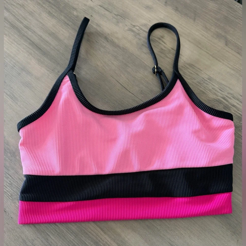 Beach Riot Eva High Tide Color Blocked Bikini Top XS B2688